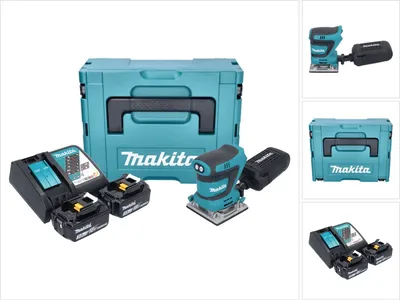 Produktbild von Makita DBO 484 RFJ Akku Schwingschleifer 18 V 112 x 102 mm + 2x Akku 3,0 Ah + Ladegerät + Makpac
