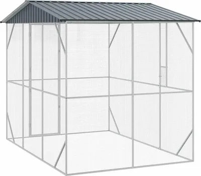 Zdjęcie produktu dla vidaXL Klatka dla ptaków antracyt 227 x 310 x 247 cm Stal ocynkowana