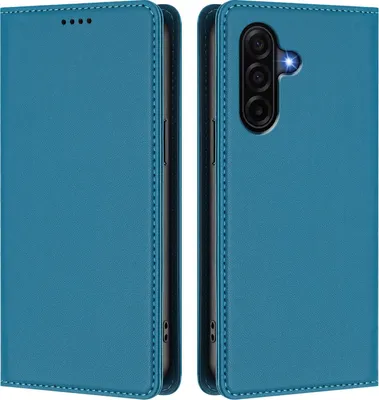 Image de Etui en cuir pour Samsung Galaxy A57, étui magnétique en cuirPolyuréthaneavec support Lake blue