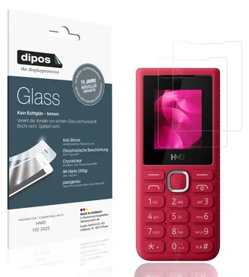 Produktbild von 2x Schutzfolie für HMD 102 2025 - Anti-Shock 9H Folie dipos Glass Kunststoffglas