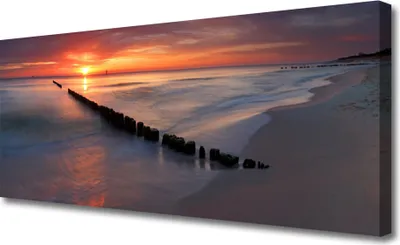 Produktbild von Tulup Leinwand-Bilder 125x50 Wandbild Canvas Kunstdruck Strand Meer Landschaft