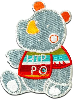Produktbild von Hippo Nilpferd - Aufnäher, Bügelbild, Aufbügler, Applikationen, Patches, Flicken, Zum Aufbügeln, Größe: 8,2 x 6,2 cm