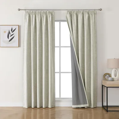 Productafbeelding van 100% Verduisteringsgordijnen Set van 2 225x140cm Lichtbeige