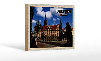 Produktbild von Holzschild Städte Dresden Residenzhaus Skulptur 18x12 cm Dekoration