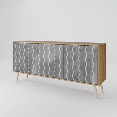 Produktbild von Spacerebels Kommode mit 3 Türen - Sideboard Komodenschrank - Highboard - Kleiderschrank Möbel - Wohnzimmer Schlafzimmer - 57,5×111×42 (HxBxT)