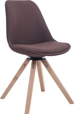 Produktbild von CLP Besucherstuhl Troyes Stoff Square drehbarer und mit eckigen Holzbeinen braun Gestell Farbe natur