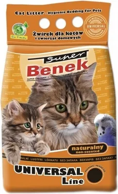 Zdjęcie produktu dla Super Benek Uniwersalny Naturalny 5L - zbrylający, naturalny żwirek bentonitowy dla kotów do kuwety o naturalnym zapachu