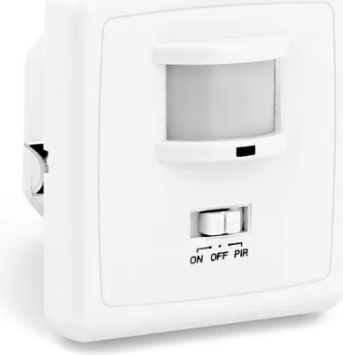 Obrázok produktu pre Detektor pohybu PIR S1 na zapustenú montáž do interiéru, vhodný pre LED diódy, montážna krabica na stenu 60 mm, dutina 68 mm, programovateľný rozsah IR senzora 9 m/160°