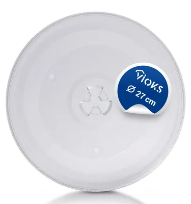 Produktbild von VIOKS Glasteller für Mikrowelle Mikrowellenteller 27 cm 270 mm mit 3 Noppen