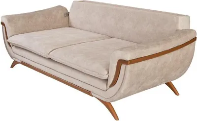 Obrázek produktu pro Designová pohovka 3místná béžová látka čalounění pohovky pohovky textil  pohovky