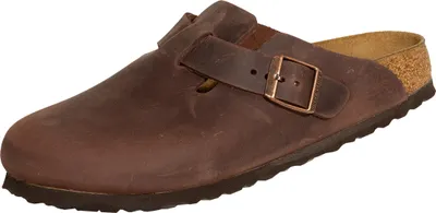 Produktbild von Birkenstock Boston Clog Habana, Größe 44, Leder, Kork, EVA, anatomisches Fußbett, abriebfeste, dämpfende Laufsohle, verstellbare Metallschnalle, Universal, hitzebeständig, öl- und lösungsmittelresistent