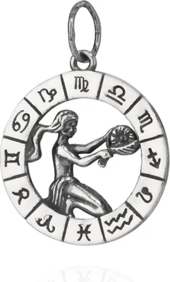 Produktbild von Kettenanhänger Sternzeichen Jungfrau 925 Silber Horoskop 25mm Zodiak Anhänger