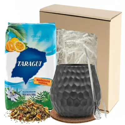 Zdjęcie produktu dla Prezentowy Zestaw: Taragui Yerba Mate z Marakują i Akcesoria