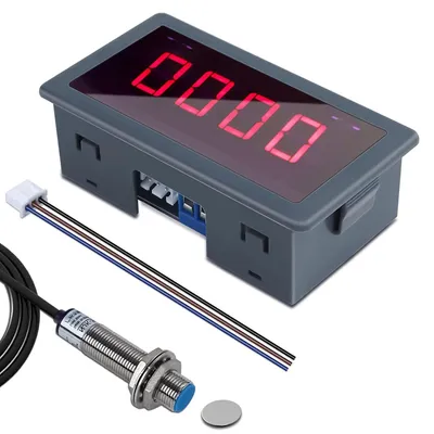 Productafbeelding van Digitale Toerentalmeter - Snelheidsmeter - Industriële Meting - Hoge Precisie - 10-9999 RPM - LED Display