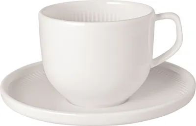Produktbild von Villeroy & Boch Afina Kaffeetasse mit Untertasse weiß 2tlg