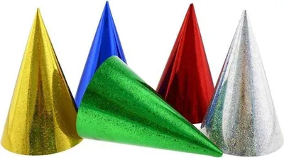 Produktbild von Holografische Partyhütchen 5er-Set (Party, Hütchen)