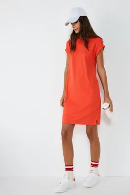 Produktbild von Basic-Kleid mit kurzen Ärmeln, Orange, L