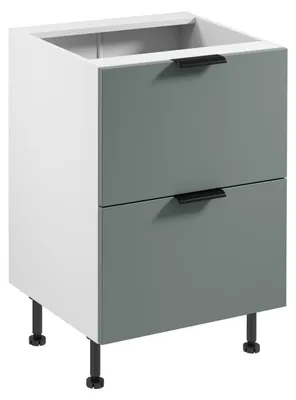 Image de Meuble bas à tiroirs SALERNO - largeur 60 cm, blanc/vert