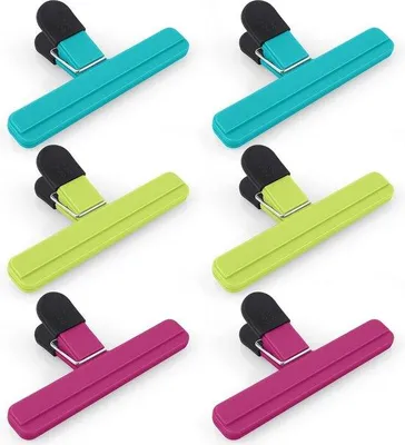 Image de Grandes pinces à snacks en plastique, lot de 6, 15,2 x 8,5 cm