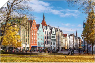 Produktbild von ARTland Poster Kröpeliner Straße in Rostock im Herbst Größe: 60x40 cm