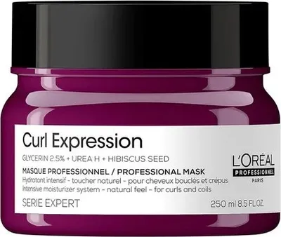 A jar of L'Oreal Curl Expression hair mask.