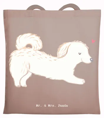 Produktbild von Mr. & Mrs. Panda Shopping Tasche Maltipoo Lebensretter - Braun Pastell - Geschenk, Uni, Jutebeutel, Tote Bag, Kreuzung, Einkaufstasche, Mischling, Laptoptasche