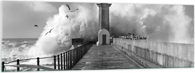 Produktbild von Bilder auf glas - Einteilig - Laterne Meer Portugal - 160x50cm - Glasbilder - Wandbilder - Bilder - zum Aufhängen bereit - Wanddekoration aus Glas - Glas Bilder - Wandbild auf Glas - GAB160x50-4913