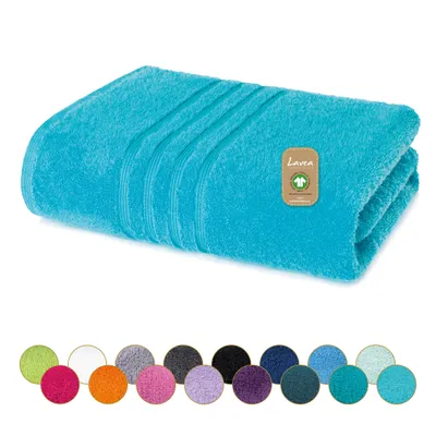 Zdjęcie produktu dla Ręcznik pod prysznic Lavea® 70x140 cm, 100% bawełna, frotte, bardzo chłonny, ręczniki do kąpieli, łazienka, sport, wellness, seria Bali – turkusowy