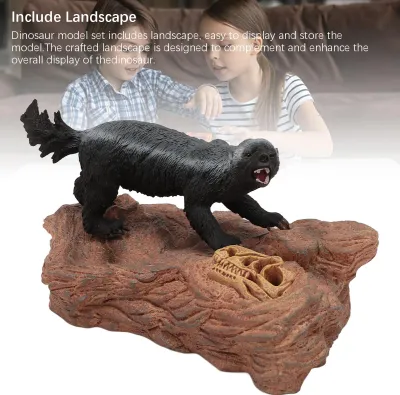 Produktbild von Dinosaurier-Landschaftsmodell, Spielzeug, statische Tier-Kunststofffigur mit Plattform zum Sammeln und interaktiven Spielen