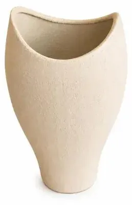 Produktbild von Livia handgefertigte dekorative Vase 25 cm Höhe, Creme, 16 cm Öffnung