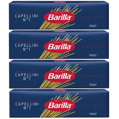 Produktbild von Barilla Nudeln Capellini Nummer 1 Hartweizengrieß 500g 4er Pack