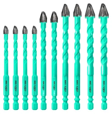 Imagen del producto de Juego de brocas para madera, de metal duro, 10 piezas, de 6 a 12 mm, para madera y otros materiales