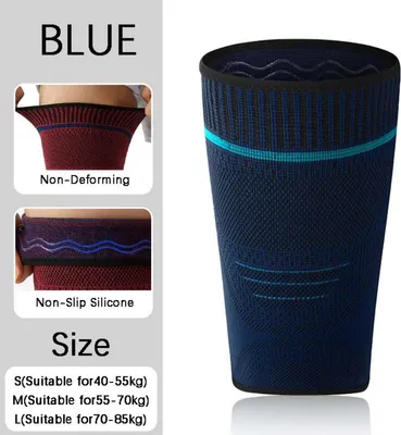 Productafbeelding van INF Nylon compressiemouwen voor de dijen - Verbeterde sportprestaties en bescherming (1 paar) Blauw L