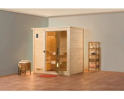Produktbild von weka Premium Massivholz-Sauna BERGEN Gr. 1 Sparset 7,5 kW BioS inkl. digitaler Steuerung x B x T x H  x 196 x 145 x 205