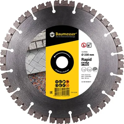 Zdjęcie produktu dla Distar Baumesser Diamentowa tarcza tnąca do kostki brukowej Rapid Pro 230 mm