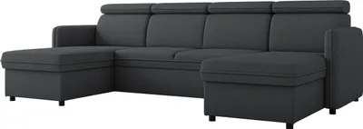 Produktbild von MIRJAN24 Wohnlandschaft Barcelo U, Wohnzimmer Ecksofa mit zwei Bettkästen und Schlaffunktion, Einstellbare Kopfstützen, 284x166x84-96 cm (Farbe: Enjoy New 24)