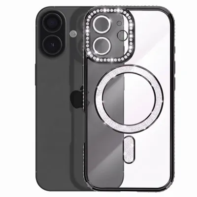 Immagine prodotto di Avizar, custodia compatibile con iPhone 17 MagSafe con bordo in strass, nera