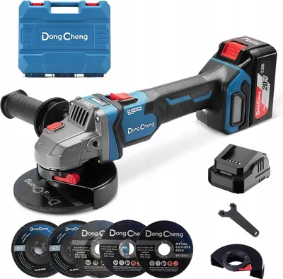 Obrázek produktu pro DongCheng Úhlová bruska 125 mm, 18 V, 1000 W, bezkartáčový motor, 3 rychlosti, sada