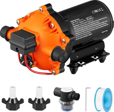 Immagine prodotto di Pompa ad acqua a pressione - Pompa a membrana 12 V - Portata 20,8 l/min - Pressione 4,8 bar (2,8–6,9 bar) - Autoadescante - Pressostato - Filettatura esterna NPT 1,27 cm - Camper/barca/giardino