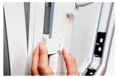 Produktbild von Fensterhaken für Gardinenstangen Vitragenstangen Weiß 20-23mm (2 Stück)