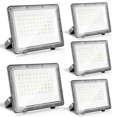 Obrázok produktu pre Peviasot LED reflektor vonkajší, 50W, IP65, LED reflektor z hliníka pre vonkajšie použitie a priemysel, studená biela 6000K, sada 5 kusov