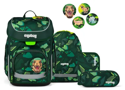 Obrázok produktu pre Sada školských batohov ergobag cubo s motívom dinosaurov a medvedíka