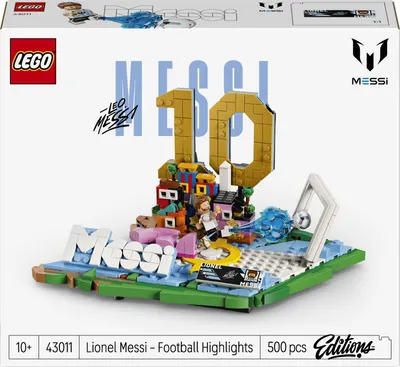 Productafbeelding van LEGO Editions Lionel Messi – Voetbalmemorabilia speelgoed - 3D modelbouwset met minifiguur om te verzamelen - Decoratie voor kinderkamers - Cadeau voor jongens en meisjes vanaf 10 jaar en volwassen sportfans - 43011
