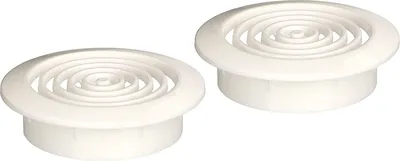 Produktbild von KOTARBAU® 2er Set Lüftungsgitter Weiß Rund Durchmesser 45 mm mit Insektenschutzgitter