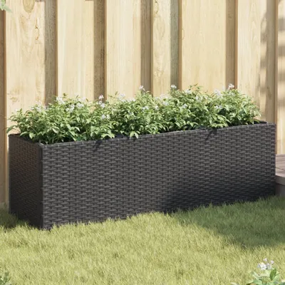 Produktbild von Maison Exclusive - Pflanzkübel mit 3 Töpfen 2 Stk. Schwarz 105x30x32cm Poly Rattan