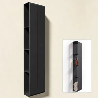 Produktbild von Mai & Mai Duschregal mit 4 Ablagen, Duschablage schmal Regal Schwarz Reglo-16