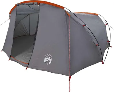 Produktbild von vidaXL Tunnelzelt 4-Personen Grau und Orange 318 x 275 x 140 cm