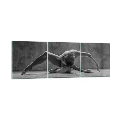Produktbild von Bilder auf glas - 3 Teile - Tanz Schwarzweiß Frau - 150x50cm - Glasbilder - Wandbilder - Bilder - zum Aufhängen bereit - Wanddekoration aus Glas - Glas Bilder - Wandbild auf Glas - GCA150x50-4352