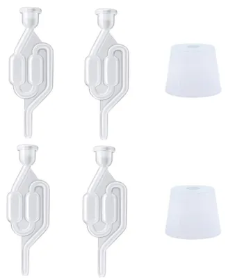 4er Set Fermentations-Airlocks + 2 Gummistopfen für Bier Wein