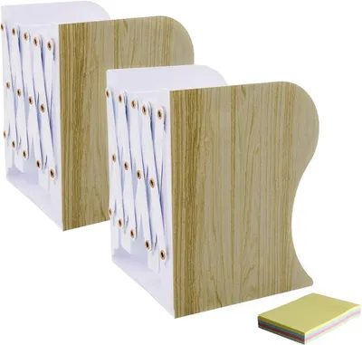 Immagine prodotto di Set di 2 supporti per libri in metallo regolabili, ideali per la casa e l'ufficio